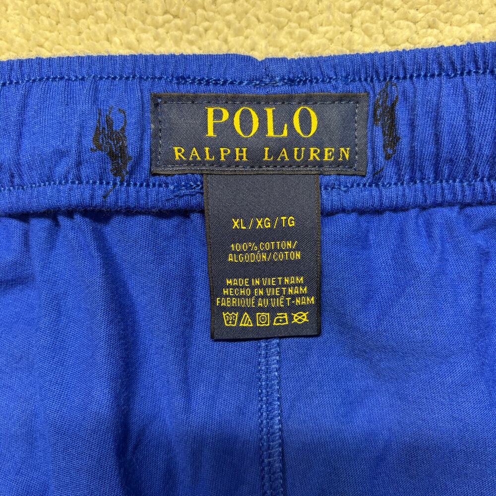 Polo Ralph Lauren Jogger Mens XL Blue Allover Pony Logo Pajama Pants Cotton NEW - Picture 2 of 10